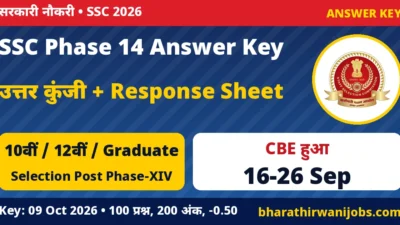 SSC Phase 14 Answer Key 2026 – SSC Selection Post Phase-XIV CBE 16-26 सितंबर 2026 की उत्तर कुंजी और कट ऑफ नियम