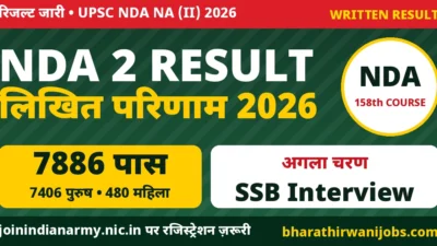 NDA 2 Result 2026 – UPSC NDA और NA (II) 2026 लिखित परीक्षा का परिणाम, 7886 उम्मीदवार SSB Interview के लिए क्वालिफाई